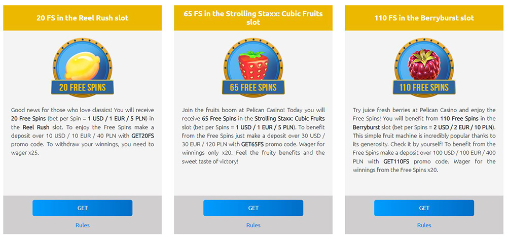 pelican-casino-Tedenski-bonusi